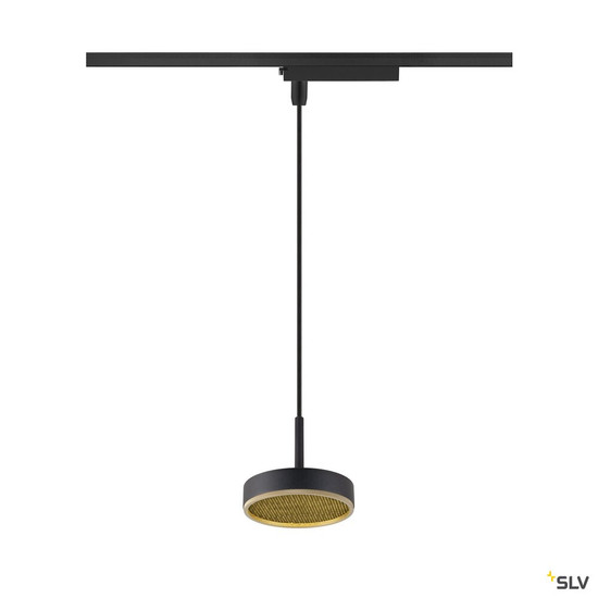 SLV 1009133 GRIP! FLAT, 1~ Pendelleuchte, PHASE, Pendellänge 200 cm, 2700/3000 K, schwarz / gold