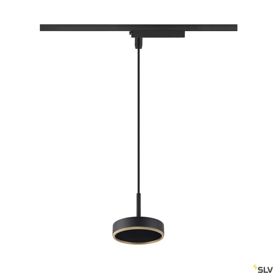 SLV 1009133 GRIP! FLAT, 1~ Pendelleuchte, PHASE, Pendellänge 200 cm, 2700/3000 K, schwarz / gold