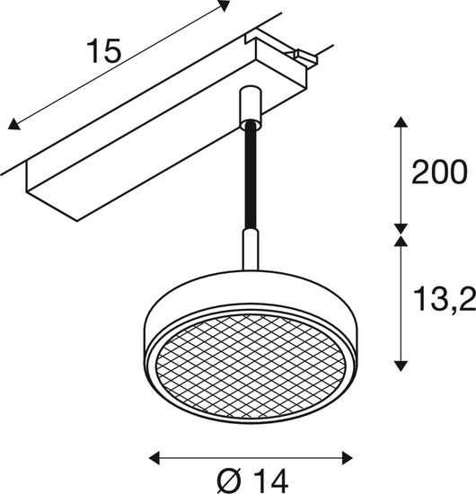 SLV 1009134 GRIP! FLAT, 1~ Pendelleuchte, PHASE, Pendellänge 200 cm, 2700/3000 K, weiß / schwarz