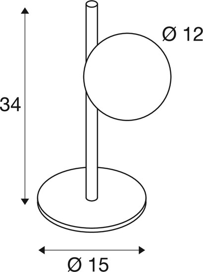 SLV 1009143 SUN TL, G9, Tischleuchte, rund, 1 x max. 5 W, IP20, schwarz
