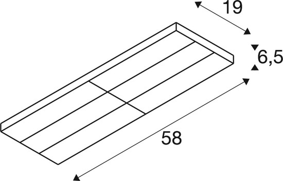 SLV 1009147 SIGHT PANEL, 3~ Spot, rechteckig, 3000 K, 38 W, 70°, weiß