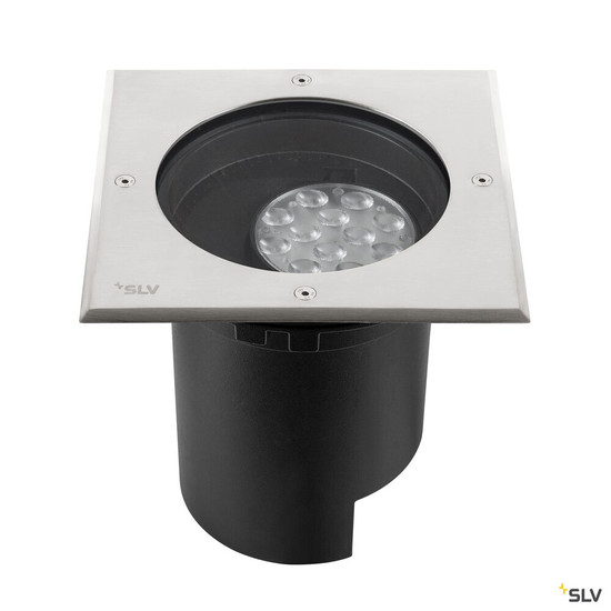 SLV 1009169 DASAR® L, Bodeneinbauleuchte, asymmetrisch, 3000K, 70°/40°, IP65/IP67, quadratisch, edelstahl / schwarz