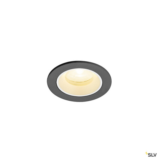 SLV 1009290 NUMINOS® XS, Deckeneinbauleuchte, 3000 K, 20°, IP20, rund, schwarz / weiß