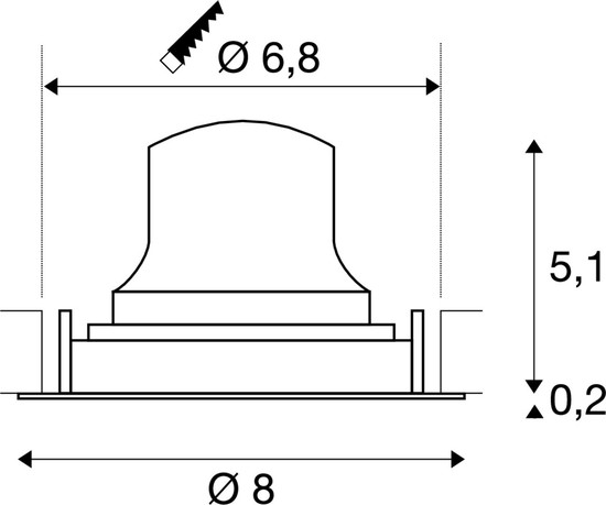 SLV 1009347 NUMINOS® MOVE XS, Deckeneinbauleuchte, 3000 K, 40°, IP20, rund, schwarz / weiß