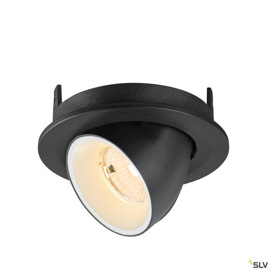 SLV 1009386 NUMINOS® GIMBLE S, Deckeneinbauleuchte, 2700 K, 55°, IP20, rund, schwarz / weiß