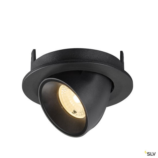 SLV 1009400 NUMINOS® GIMBLE S, Deckeneinbauleuchte, 3000 K, 40°, IP20, rund, schwarz