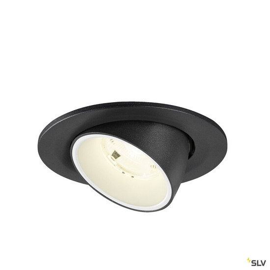 SLV 1009416 NUMINOS® GIMBLE S, Deckeneinbauleuchte, 4000 K, 20°, IP20, rund, schwarz / weiß