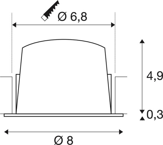 SLV 1009447 NUMINOS S, Deckeneinbauleuchte weiß/chrom 2700K 40°