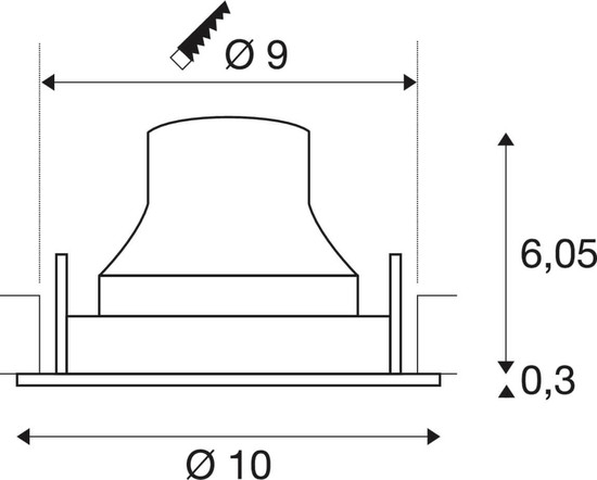 SLV 1009531 NUMINOS MOVE S, Deckeneinbauleuchte schwarz/chrom 4000K 55°