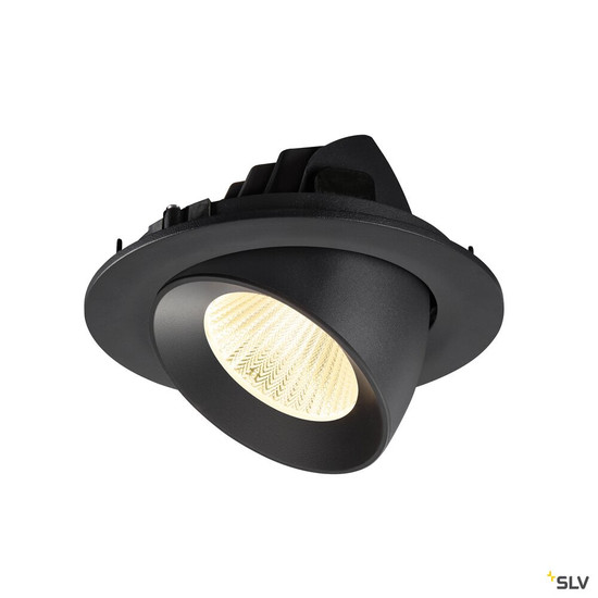 SLV 1009724 NUMINOS® GIMBLE L, Deckeneinbauleuchte, 3000 K, 40°, IP20, rund, schwarz