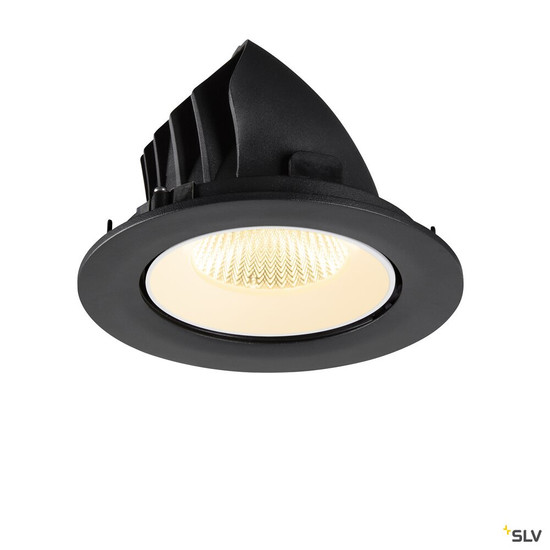 SLV 1009725 NUMINOS® GIMBLE L, Deckeneinbauleuchte, 3000 K, 40°, IP20, rund, schwarz / weiß