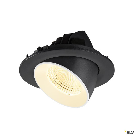 SLV 1009728 NUMINOS® GIMBLE L, Deckeneinbauleuchte, 3000 K, 55°, IP20, rund, schwarz / weiß