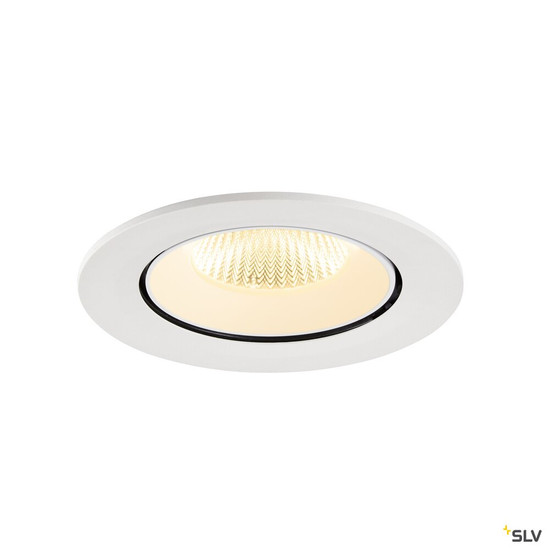 SLV 1009734 NUMINOS® GIMBLE L, Deckeneinbauleuchte, 3000 K, 40°, IP20, rund, weiß