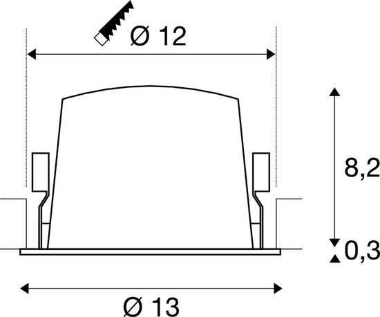 SLV 1009763 NUMINOS® L, Deckeneinbauleuchte, 2700 K, 55°, IP20, rund, schwarz / weiß