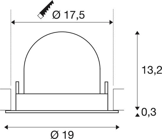 SLV 1009915 NUMINOS GIMBLE XL, Deckeneinbauleuchte weiß/schwarz 4000K 55°