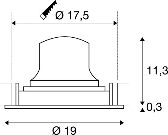 SLV 1010015 NUMINOS® MOVE XL, Deckeneinbauleuchte, 4000 K, 55°, IP20, rund, schwarz / weiß