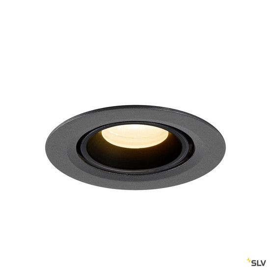 SLV 1010044 NUMINOS® GIMBLE XS, Deckeneinbauleuchte, 3000 K, 20°, IP20, rund, schwarz