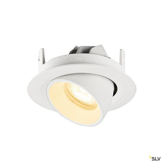 SLV 1010060 NUMINOS® GIMBLE XS, Deckeneinbauleuchte, 3000 K, 55°, IP20, rund, weiß