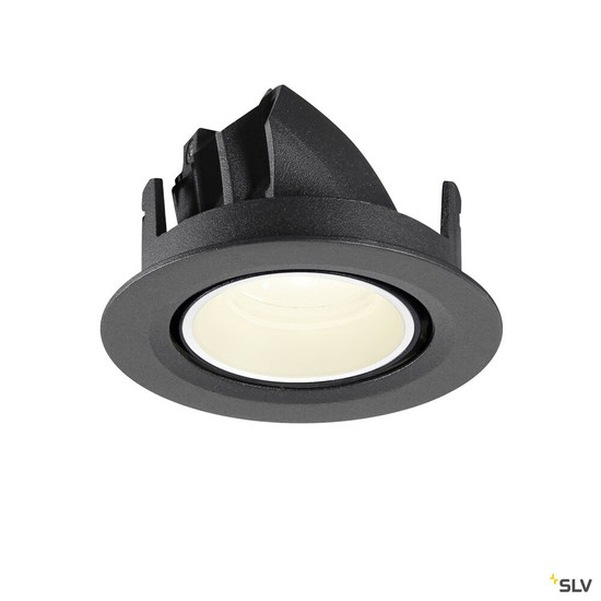 SLV 1010063 NUMINOS® GIMBLE XS, Deckeneinbauleuchte, 4000 K, 20°, IP20, rund, schwarz / weiß