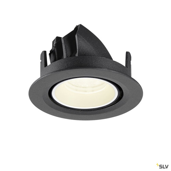 SLV 1010066 NUMINOS® GIMBLE XS, Deckeneinbauleuchte, 4000 K, 40°, IP20, rund, schwarz / weiß