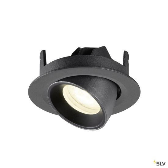 SLV 1010068 NUMINOS® GIMBLE XS, Deckeneinbauleuchte, 4000 K, 55°, IP20, rund, schwarz