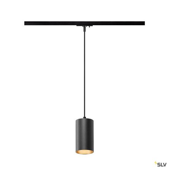 SLV 1010099 ASTO TUBE, 1~ Pendelleuchte, GU10, Pendellänge 250 cm, 1 x max. 10 W, schwarz