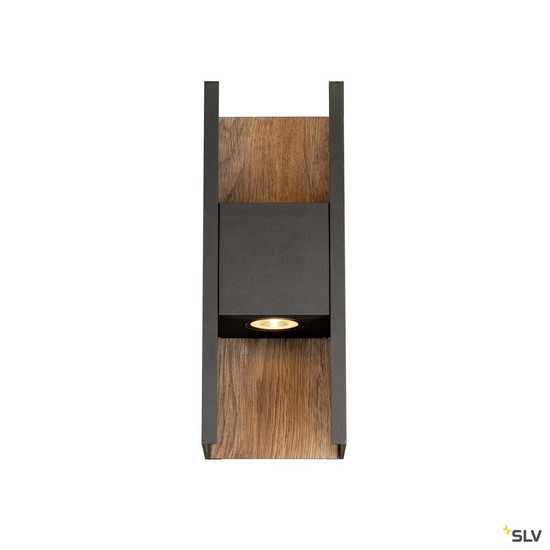 SLV 1010101 FLATT II, Wandaufbauleuchte, PHASE, 2700 K, 9.5 W, anthrazit / braun