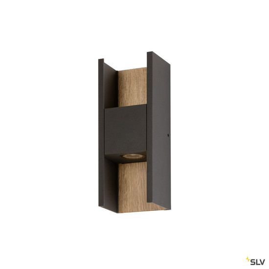 SLV 1010101 FLATT II, Wandaufbauleuchte, PHASE, 2700 K, 9.5 W, anthrazit / braun