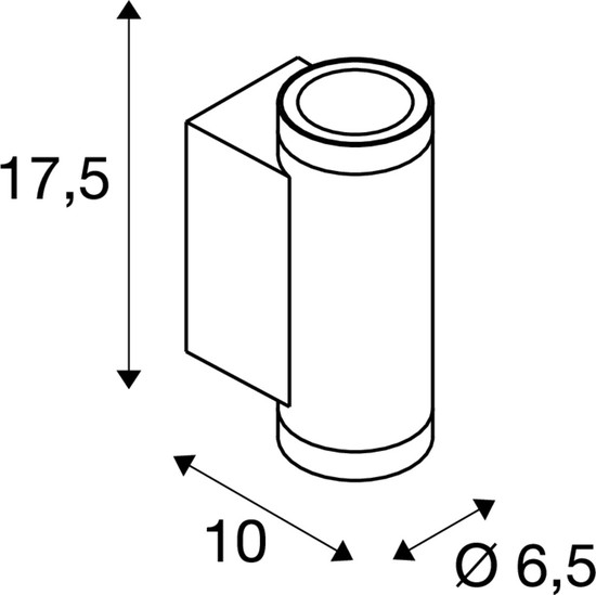 SLV 1010168 HELIA PRO S, Wandaufbauleuchte, up/down, DALI, P2, zylindrisch, 2700 K, 12 W, 24°, weiß