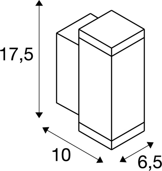 SLV 1010181 THEO PRO S, Wandaufbauleuchte, single, DALI, P2, rechteckig, 2700 K, 6 W, 24°, anthrazit