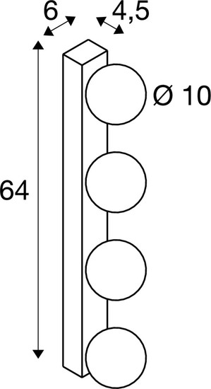 SLV 1010193 SUN Mirror, Wandaufbauleuchte, quad, 2700/3000/4000 K, TOUCH button, 18 W,  IP44, schwarz