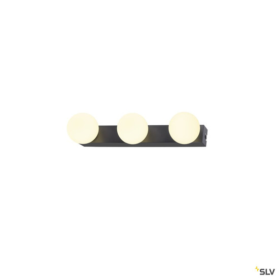 SLV 1010194 SUN Mirror, Wandaufbauleuchte, triple, 2700/3000/4000 K, TOUCH button, 18 W,  IP44, schwarz