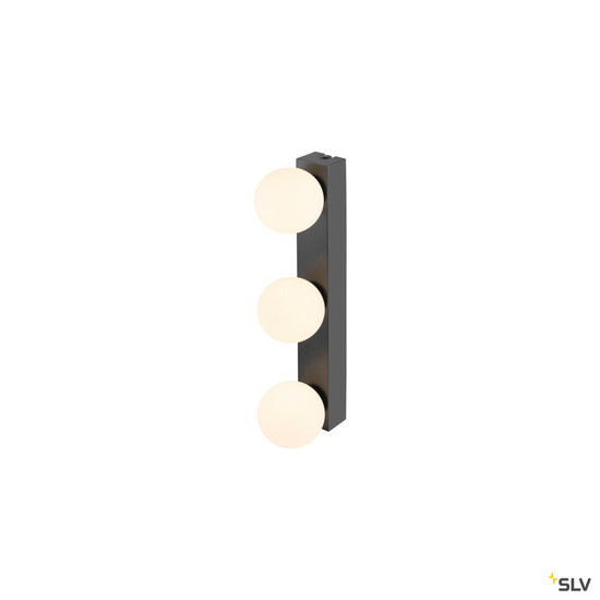 SLV 1010194 SUN Mirror, Wandaufbauleuchte, triple, 2700/3000/4000 K, TOUCH button, 18 W,  IP44, schwarz