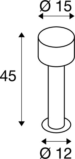 SLV 1010197 TAHA II 45, Stehleuchte, PHASE, 2200/2700 K, IP65, zylindrisch, schwarz