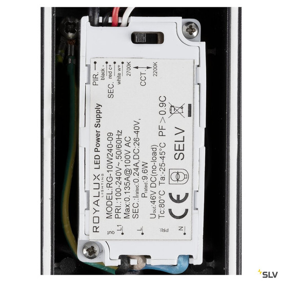 SLV 1010199 TAHA II 90, Stehleuchte, PHASE, 2200/2700 K, IP65, zylindrisch, schwarz