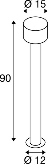 SLV 1010199 TAHA II 90, Stehleuchte, PHASE, 2200/2700 K, IP65, zylindrisch, schwarz