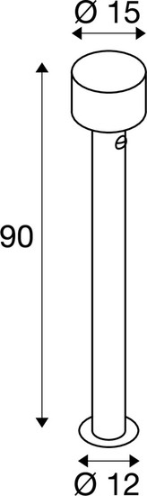 SLV 1010201 TAHA II 90, Stehleuchte, SENSOR, 2200/2700 K, IP54, zylindrisch, schwarz