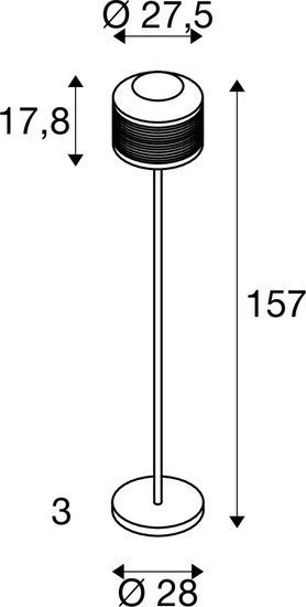 SLV 1010206 PANTILO ROPE 27, Stehleuchte, E27, max. 1 x 15 W, IP20, gold