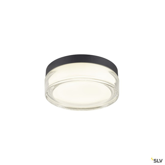 SLV 1010210 CYFT XL, Wand- und Deckenaufbauleuchte, 2700/3000/4000 K, 15 W, PHASE, 125°, IP65 schwarz / klar