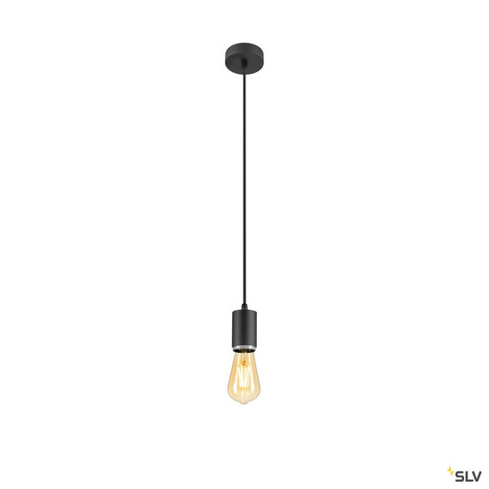 SLV 1010285 LALU®, Pendelleuchte, E27 Base, Mix&Match, Pendellänge 200 cm, 1 x max. 10 W, schwarz