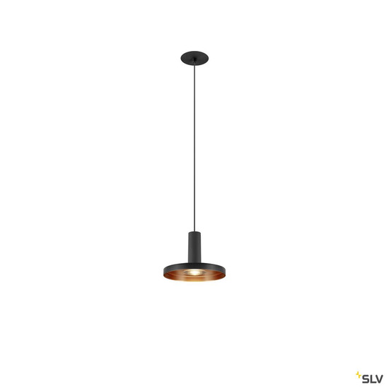 SLV 1010286 LALU®, Pendelleuchte, LED Base, Mix&Match, recessed canopy, Pendellänge 200 cm, 2700/3000K, 40°, PHASE, schwarz