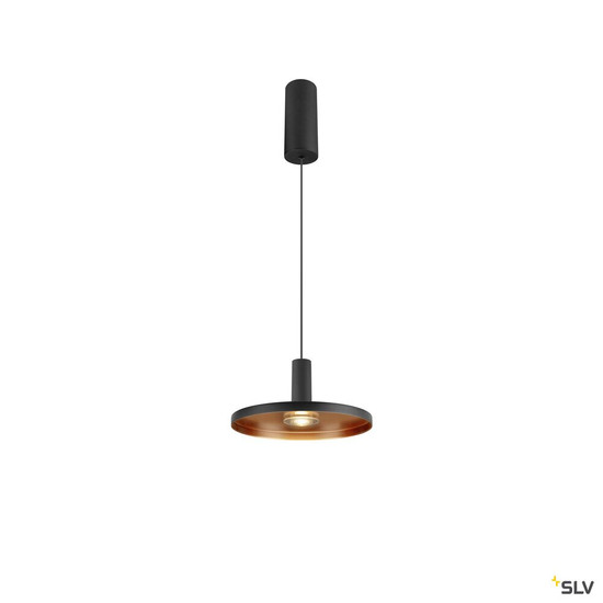 SLV 1010287 LALU®, Pendelleuchte, LED Base, Mix&Match, surface mounted canopy, Pendellänge 200 cm, 2700/3000K, 40°, PHASE, schwarz