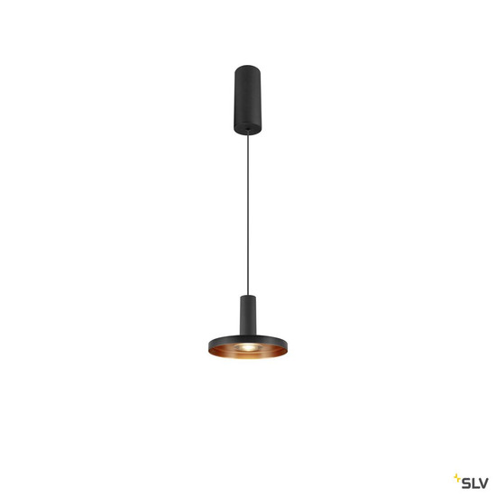 SLV 1010287 LALU®, Pendelleuchte, LED Base, Mix&Match, surface mounted canopy, Pendellänge 200 cm, 2700/3000K, 40°, PHASE, schwarz