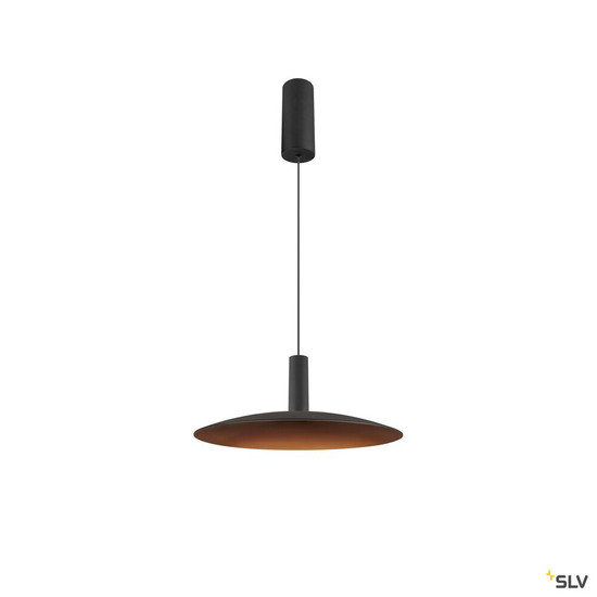 SLV 1010287 LALU®, Pendelleuchte, LED Base, Mix&Match, surface mounted canopy, Pendellänge 200 cm, 2700/3000K, 40°, PHASE, schwarz