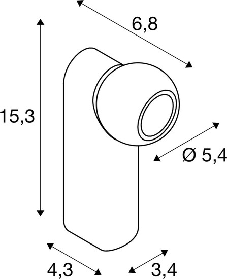SLV 1010300 DYSKO, Wand- und Deckenaufbauleuchte, single, PHASE, 2700K, 6.7 W, 36°, schwarz / gold