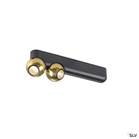 SLV 1010306 DYSKO, Wand- und Deckenaufbauleuchte, double, PHASE, 2700K, 13 W, 36°, schwarz / gold
