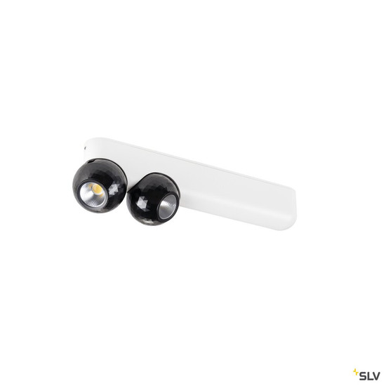 SLV 1010307 DYSKO, Wand- und Deckenaufbauleuchte, double, PHASE, 2700K, 13 W, 36°, weiß / schwarz