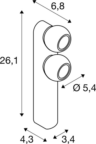 SLV 1010307 DYSKO, Wand- und Deckenaufbauleuchte, double, PHASE, 2700K, 13 W, 36°, weiß / schwarz