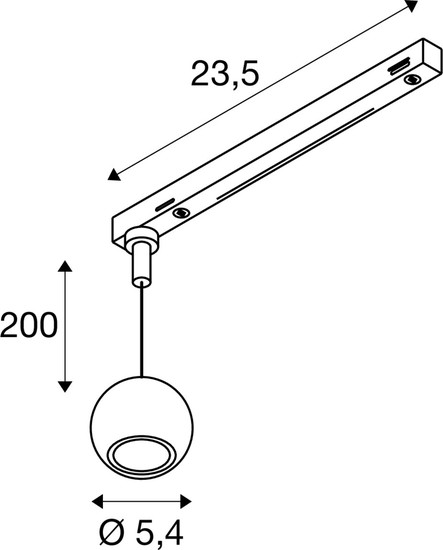 SLV 1010325 DYSKO, 1~ Pendelleuchte, PHASE, Pendellänge 200 cm, 2700K, 36°, weiß / schwarz