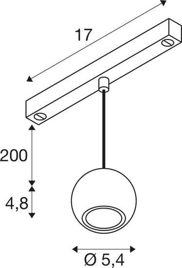 SLV 1010338 DYSKO, 48 V Pendelleuchte, DALI, 2700K, 5.6W, 36°, schwarz